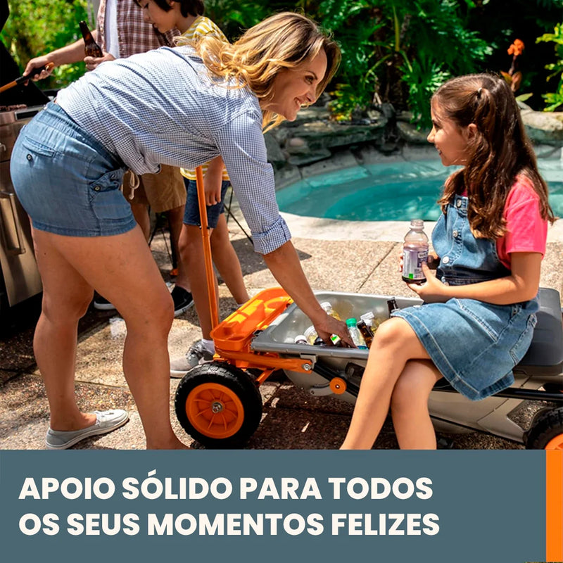 [Leve 2 Pague 1] Carrinho de Mão Work Multifunções 8 em 1 + BRINDE: 2 Rodas + Kit Acessórios