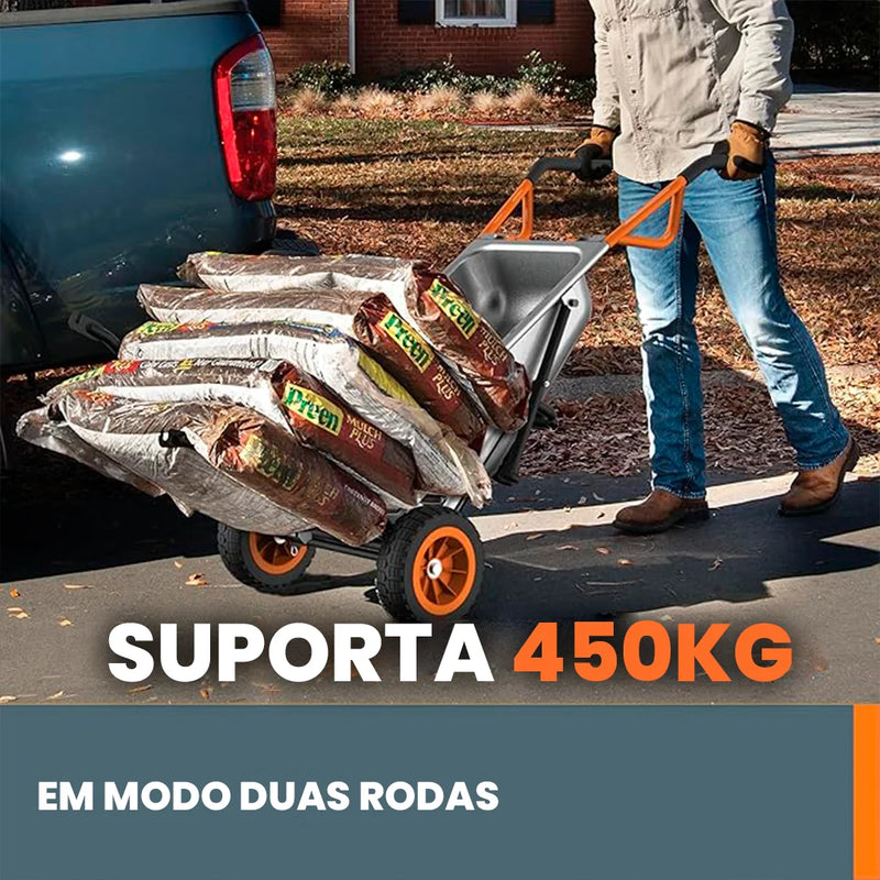 [Leve 2 Pague 1] Carrinho de Mão Work Multifunções 8 em 1 + BRINDE: 2 Rodas + Kit Acessórios