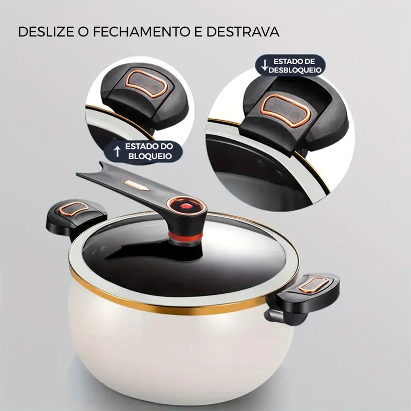 [Leve 2 Pague 1] Panela Wok de Cerâmica Multifunções 8 em 1  à Prova de Explosões + BRINDE: Kit Utensílios