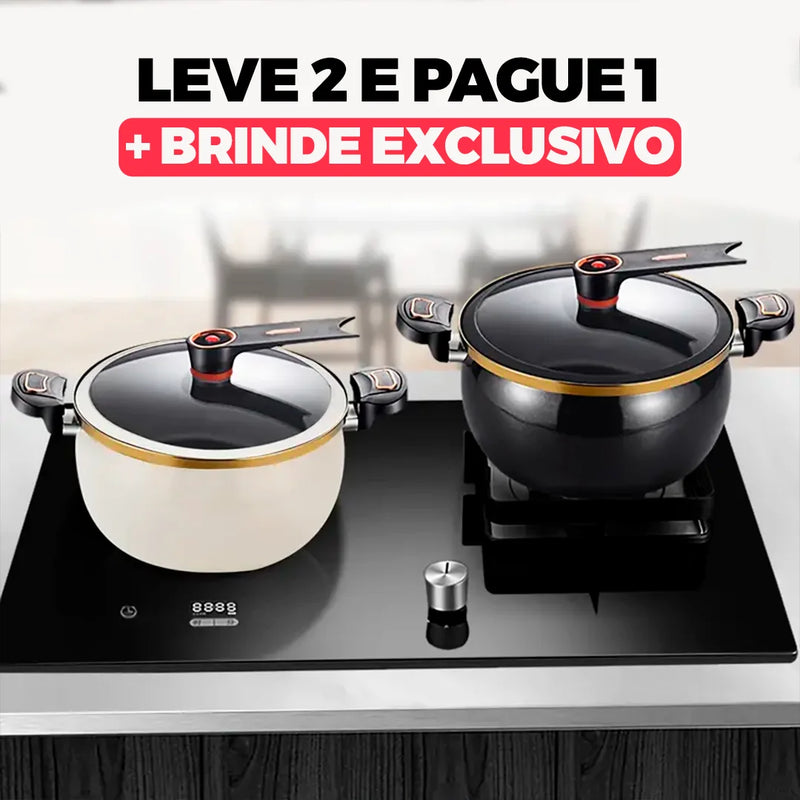 [Leve 2 Pague 1] Panela Wok de Cerâmica Multifunções 8 em 1  à Prova de Explosões + BRINDE: Kit Utensílios