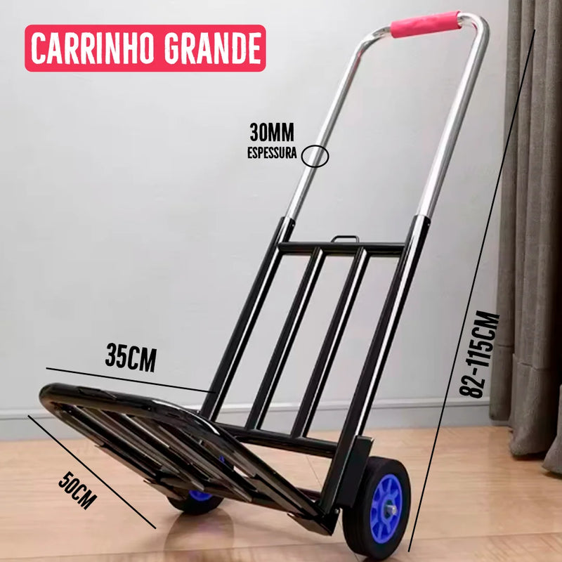 [Leve 2 Pague 1] Carrinho Portátil Dobrável de Inox Multifunções + BRINDE: 3 Cordas Extrema Espessura