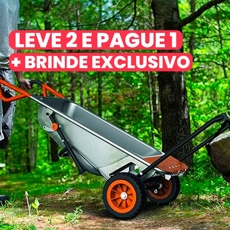 [Leve 2 Pague 1] Carrinho de Mão Work Multifunções 8 em 1 + BRINDE: 2 Rodas + Kit Acessórios